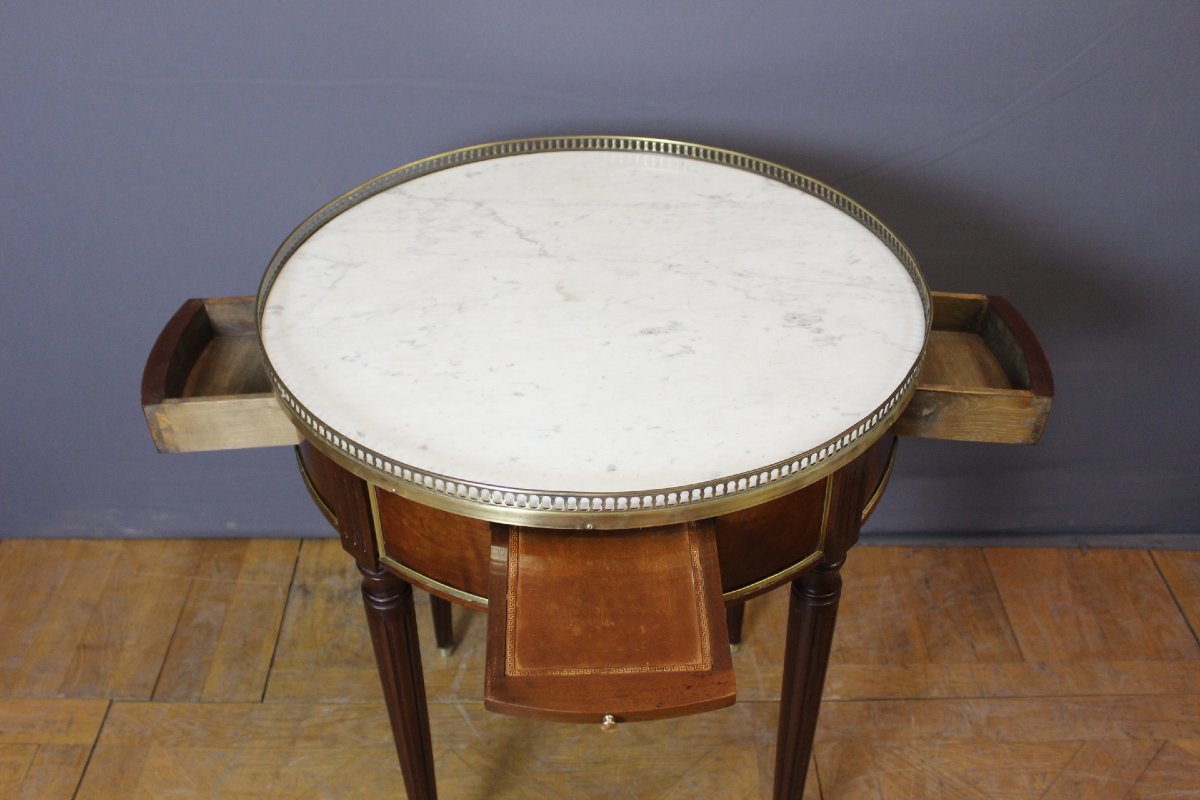 Table Bouillotte Louis XVI en Acajou XIXe-photo-3