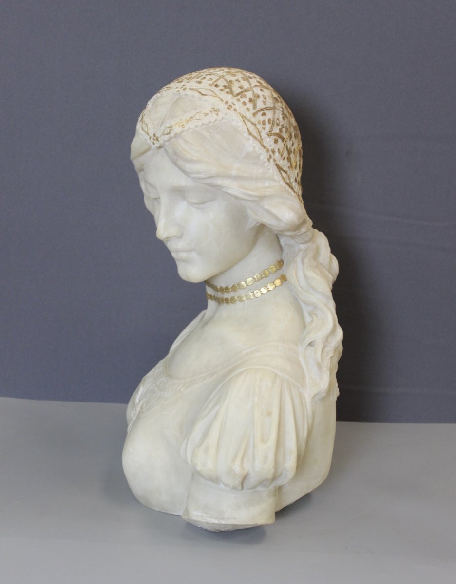 Bust Of A Young Woman With A Golden Headdress, Circa 1900-photo-2