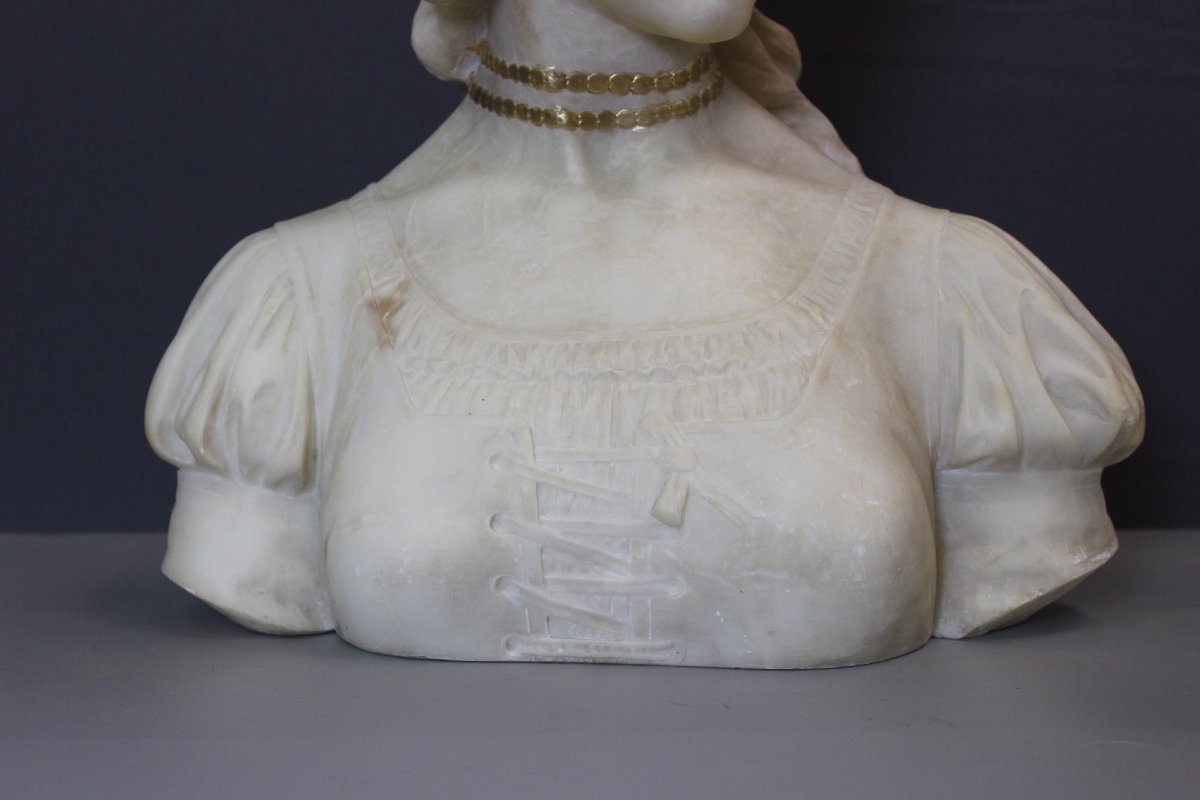 Bust Of A Young Woman With A Golden Headdress, Circa 1900-photo-3