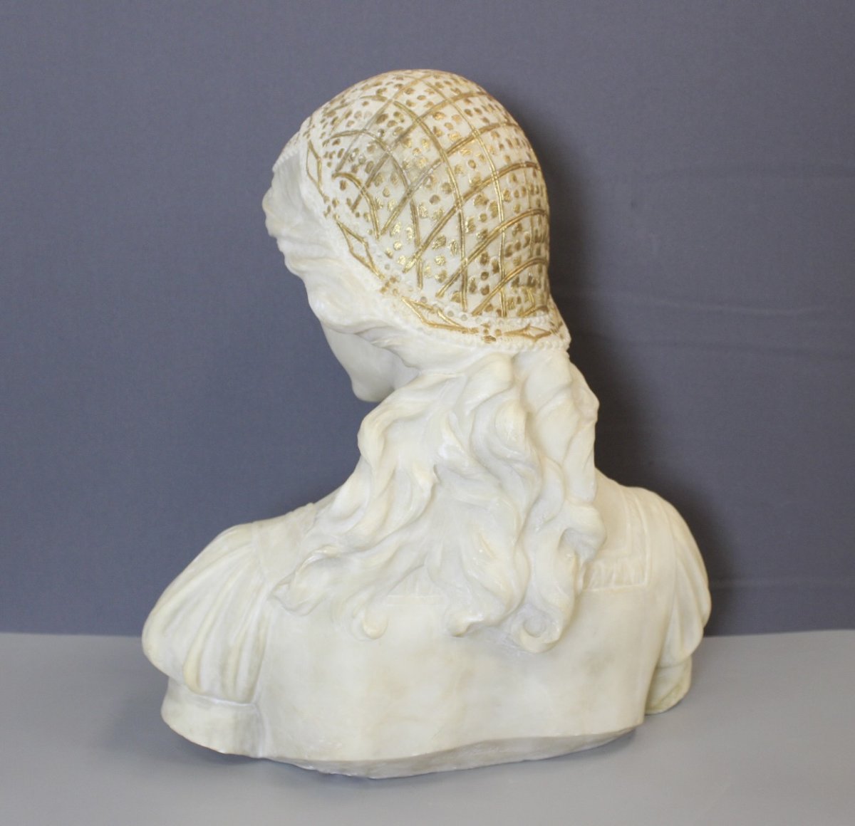 Bust Of A Young Woman With A Golden Headdress, Circa 1900-photo-1