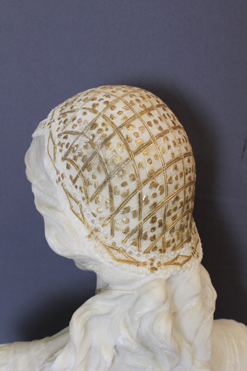 Bust Of A Young Woman With A Golden Headdress, Circa 1900-photo-2
