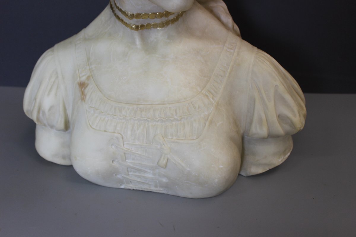 Bust Of A Young Woman With A Golden Headdress, Circa 1900-photo-6