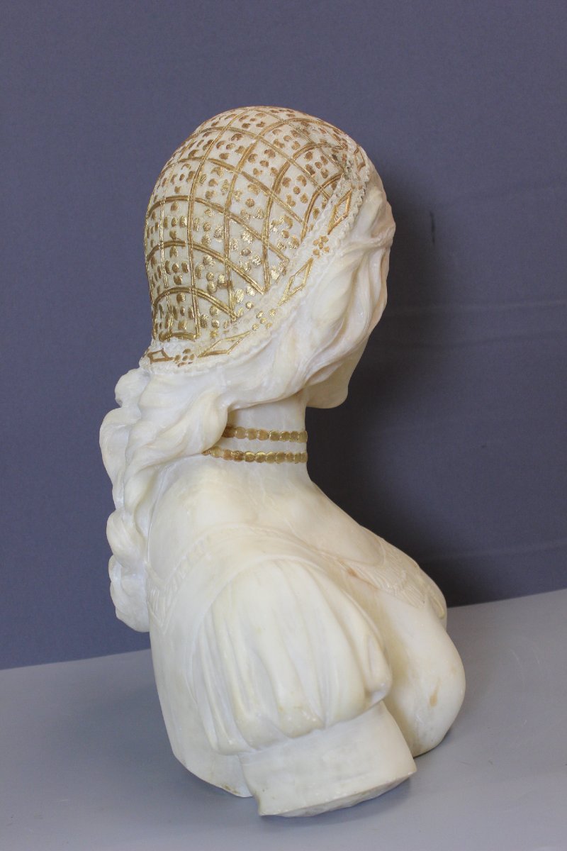 Bust Of A Young Woman With A Golden Headdress, Circa 1900-photo-8