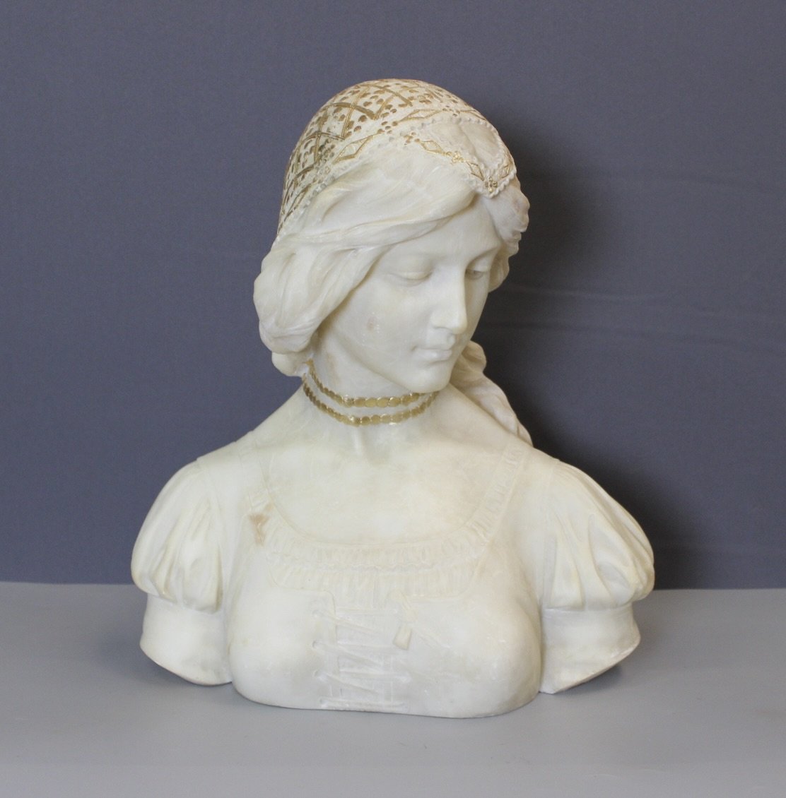 Bust Of A Young Woman With A Golden Headdress, Circa 1900