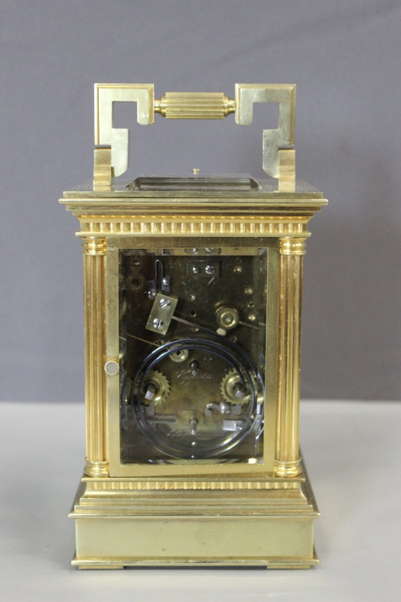 Pendulette de Voyage , Bronze Doré , par Bailly Whihel Lyon-photo-1