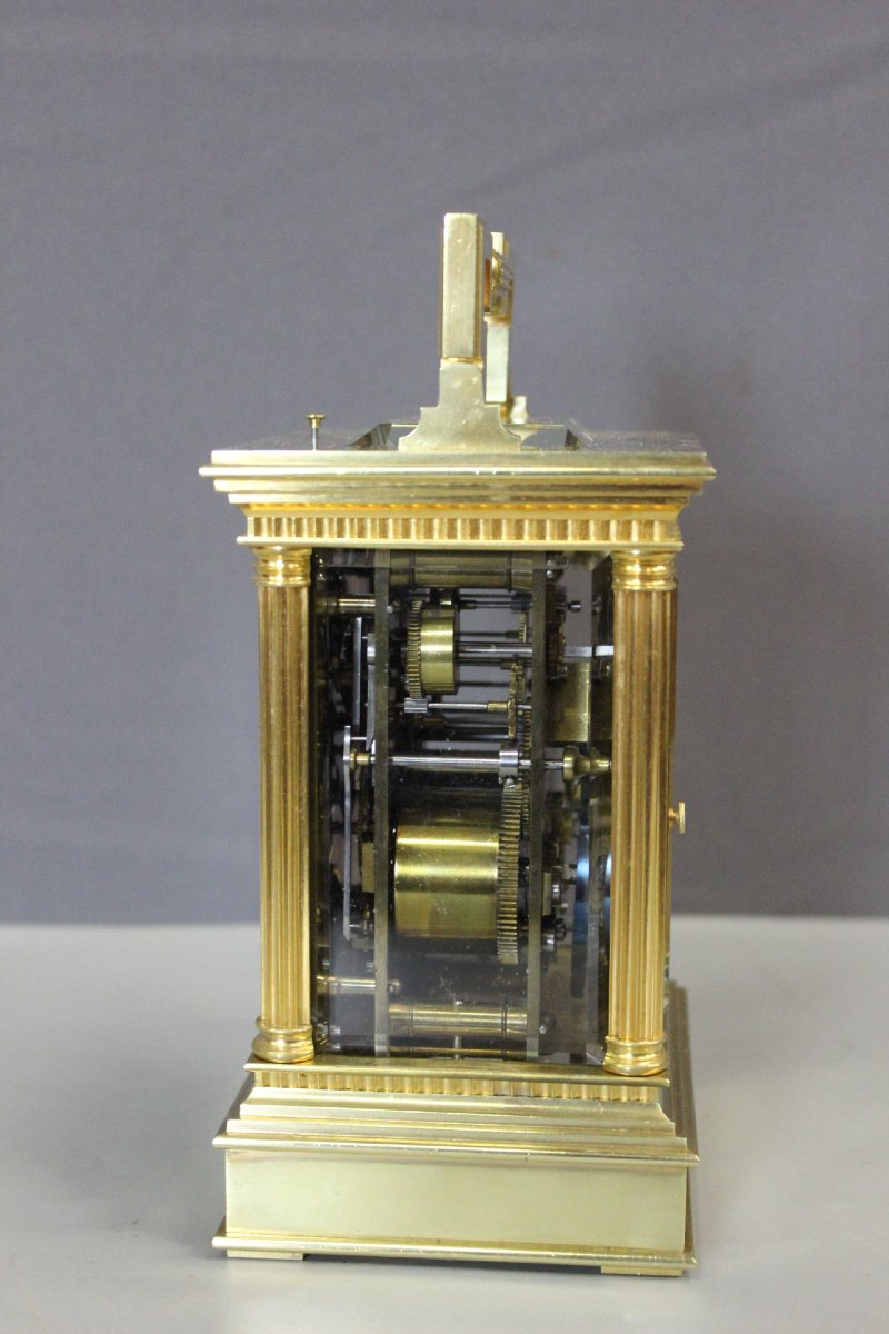 Pendulette de Voyage , Bronze Doré , par Bailly Whihel Lyon-photo-2
