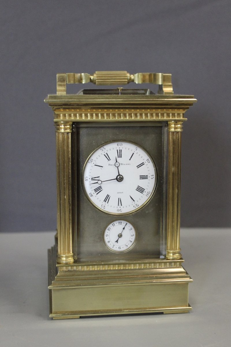 Pendulette de Voyage , Bronze Doré , par Bailly Whihel Lyon-photo-5