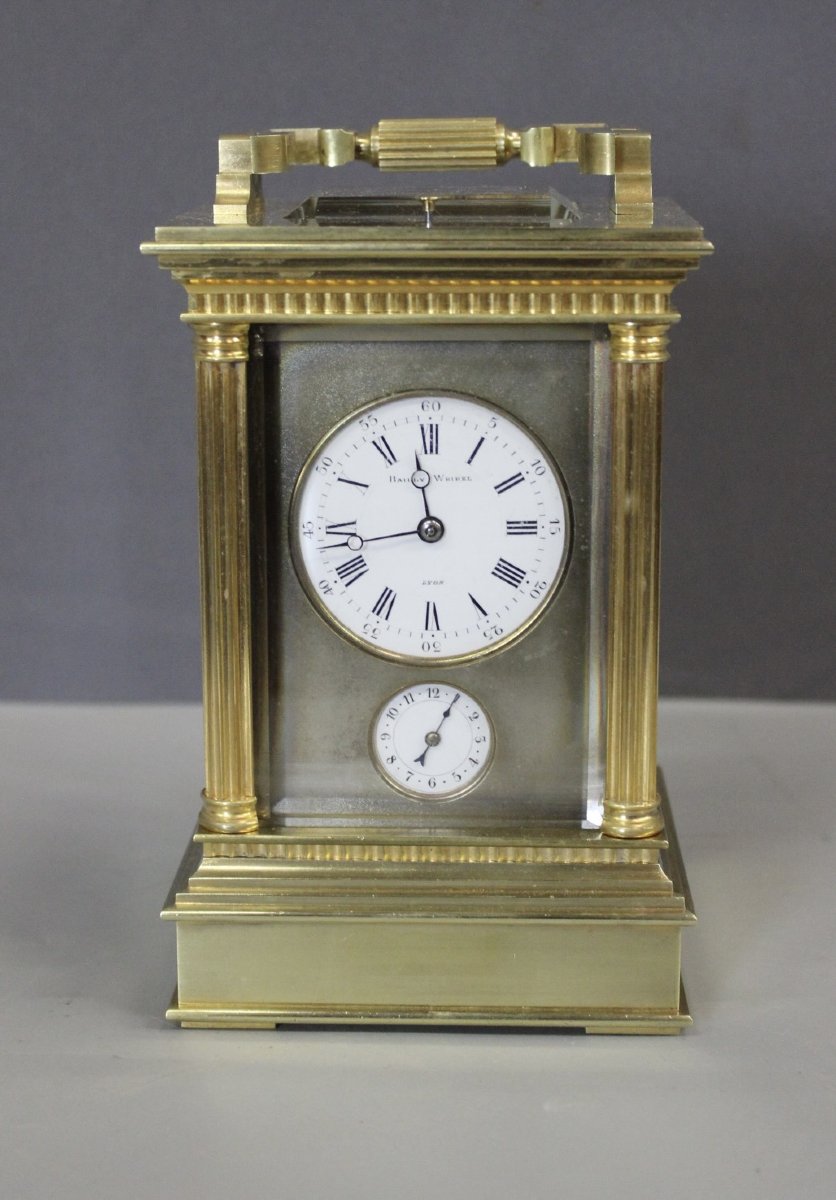 Pendulette de Voyage , Bronze Doré , par Bailly Whihel Lyon