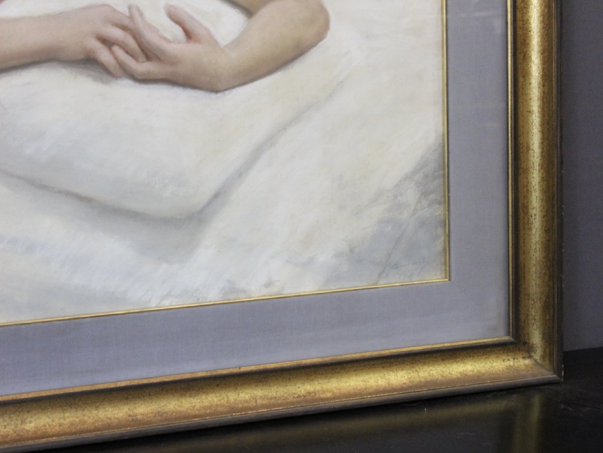 Grand Pastel de Nu Féminin , Ecole française , Daté 1924-photo-2