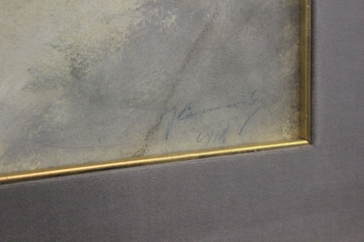 Grand Pastel de Nu Féminin , Ecole française , Daté 1924-photo-3