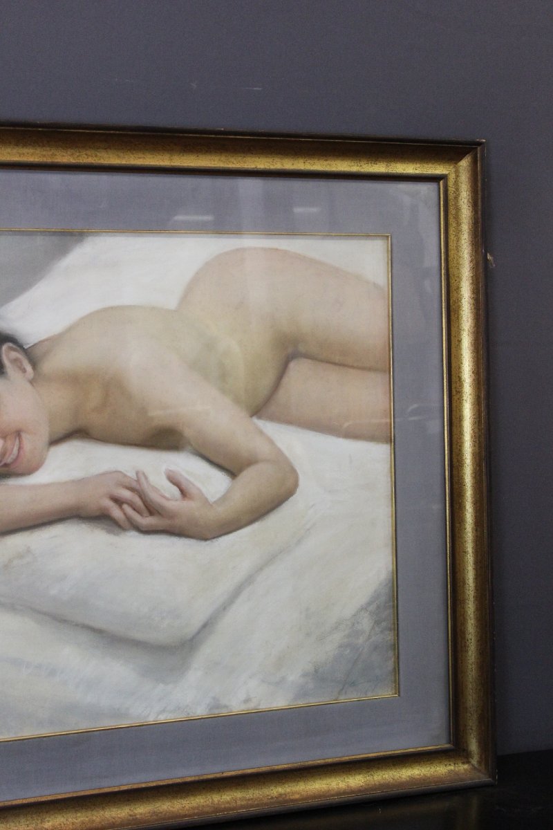 Grand Pastel de Nu Féminin , Ecole française , Daté 1924-photo-7