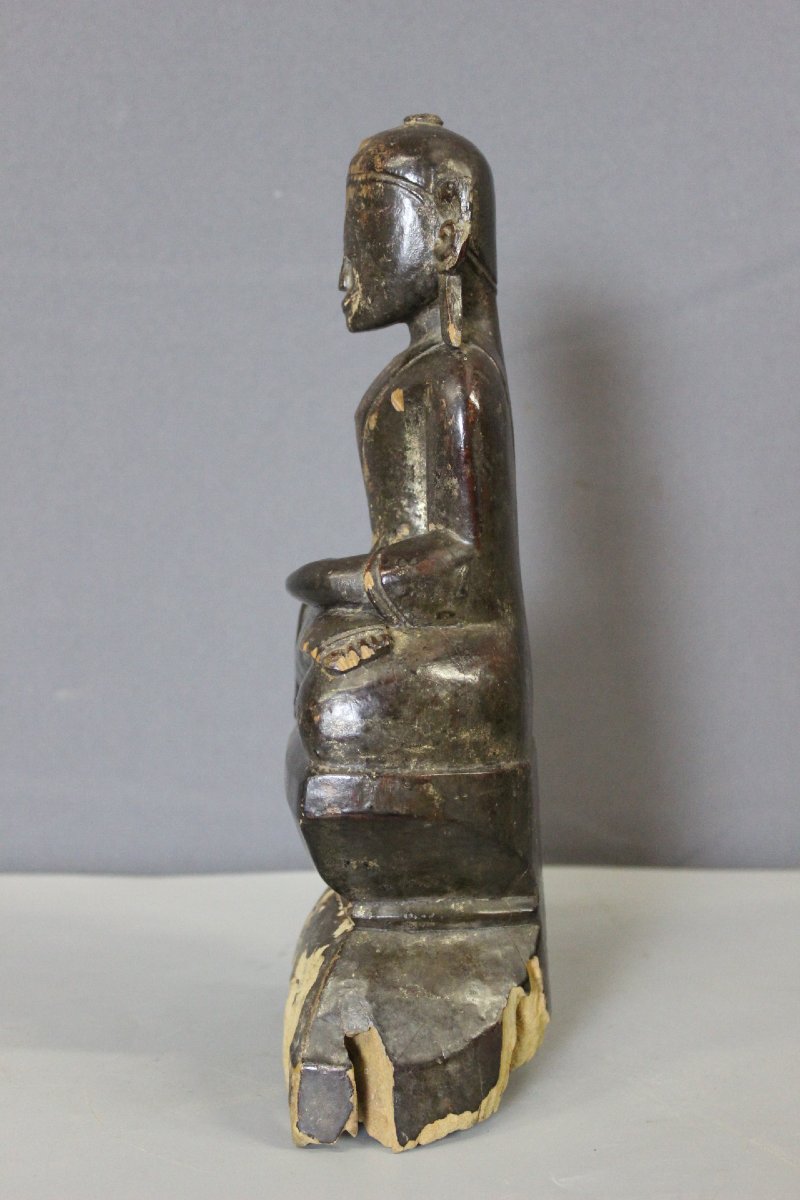 Carved And Lacquered Wooden Buddha, Laos, Early 19th Century-photo-7