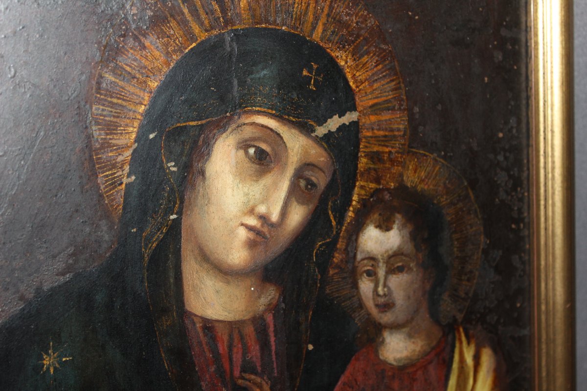 Oil On Copper, Virgin And Child, Late 18th Century-photo-2