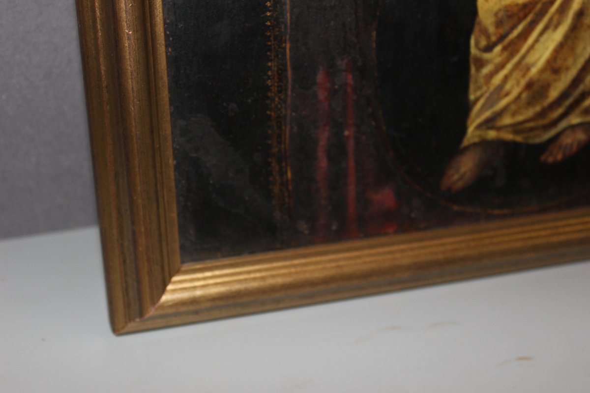 Oil On Copper, Virgin And Child, Late 18th Century-photo-4