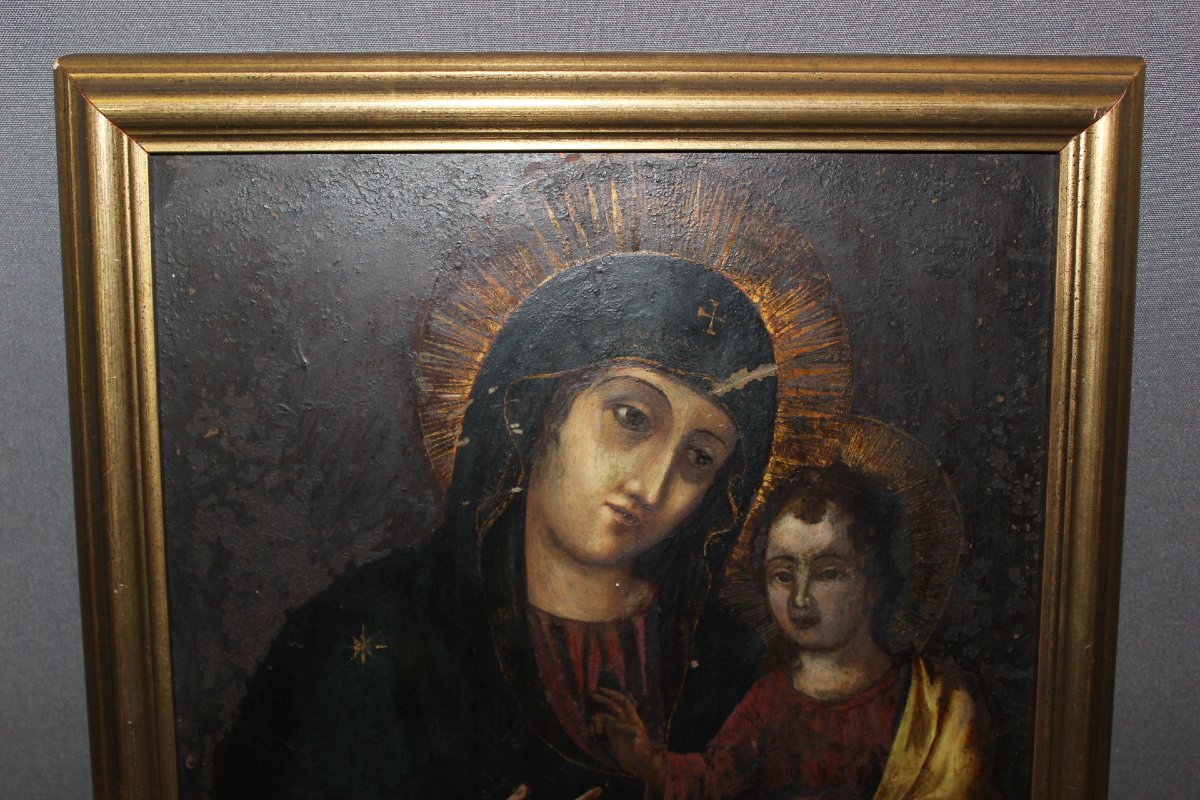Oil On Copper, Virgin And Child, Late 18th Century-photo-5