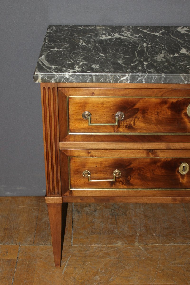Louis XVI-style Chested Dresser In Walnut, Late 18th Century-photo-2