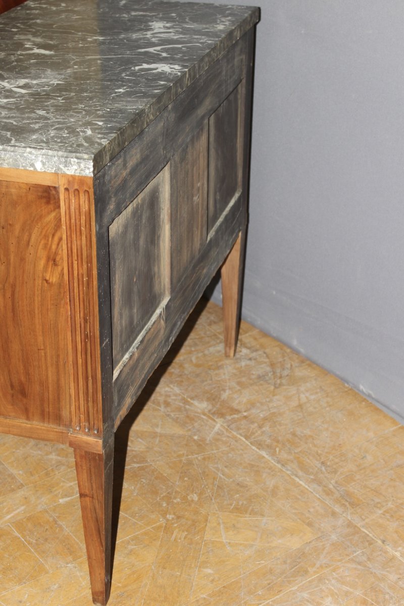 Louis XVI-style Chested Dresser In Walnut, Late 18th Century-photo-3