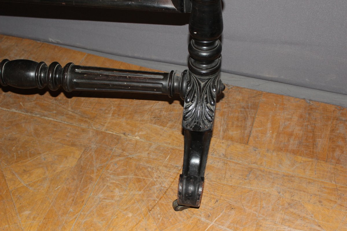 Miroir Psyché Napoléon III en Bois Laqué Noir , XIXe-photo-3