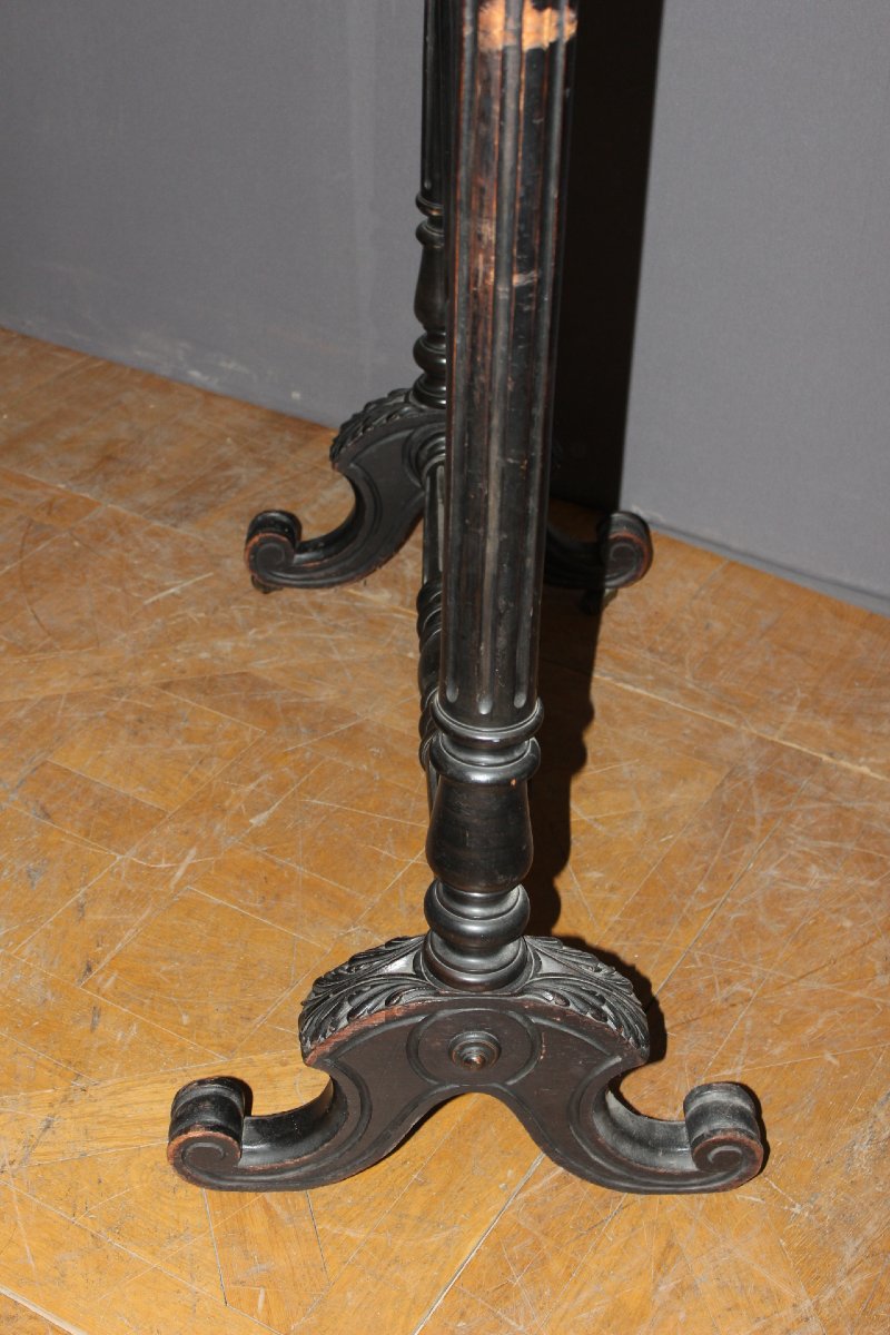 Miroir Psyché Napoléon III en Bois Laqué Noir , XIXe-photo-4