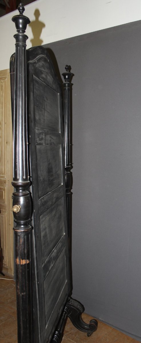 Miroir Psyché Napoléon III en Bois Laqué Noir , XIXe-photo-8