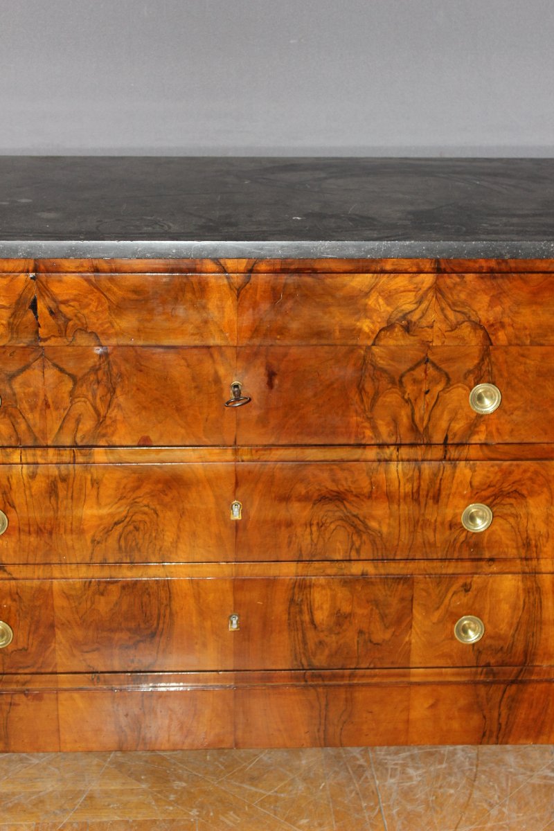 Empire-style Chest Of Drawers With Half-columns, 19th Century-photo-3