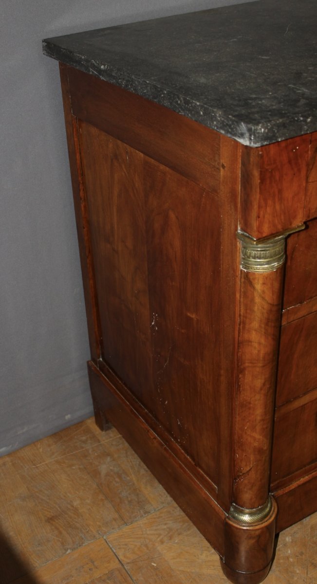 Empire-style Chest Of Drawers With Half-columns, 19th Century-photo-1