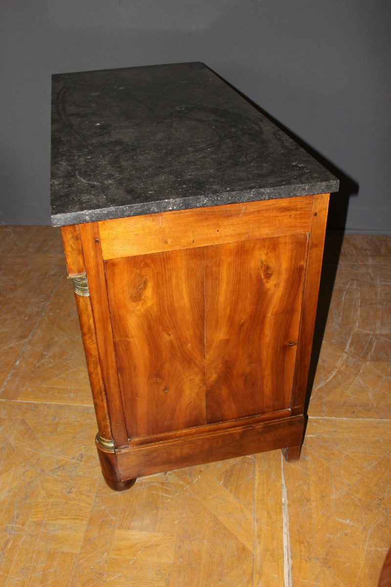 Empire-style Chest Of Drawers With Half-columns, 19th Century-photo-4