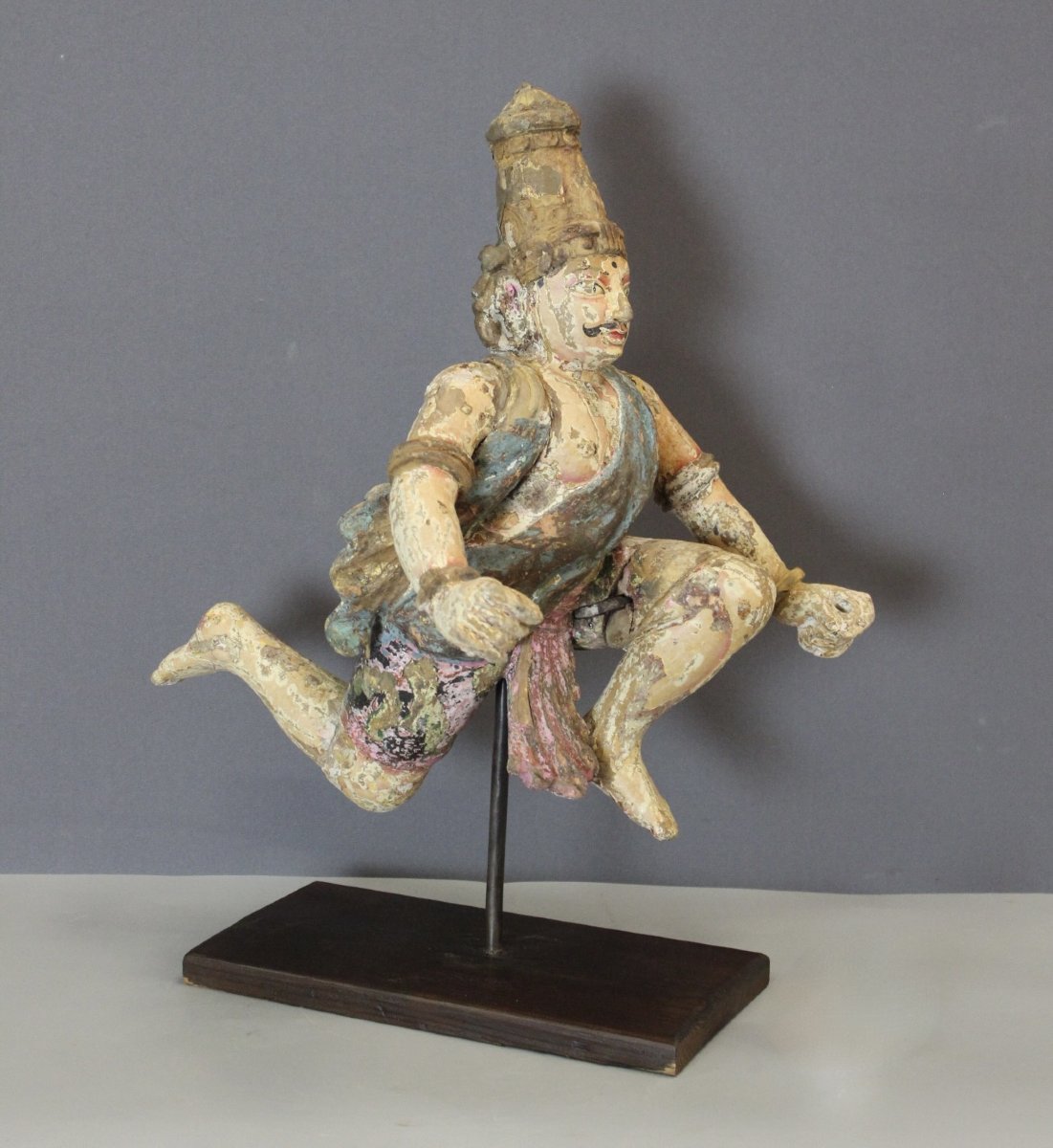 Temple Guardian, Polychrome Sculpture, India, Late 19th Century