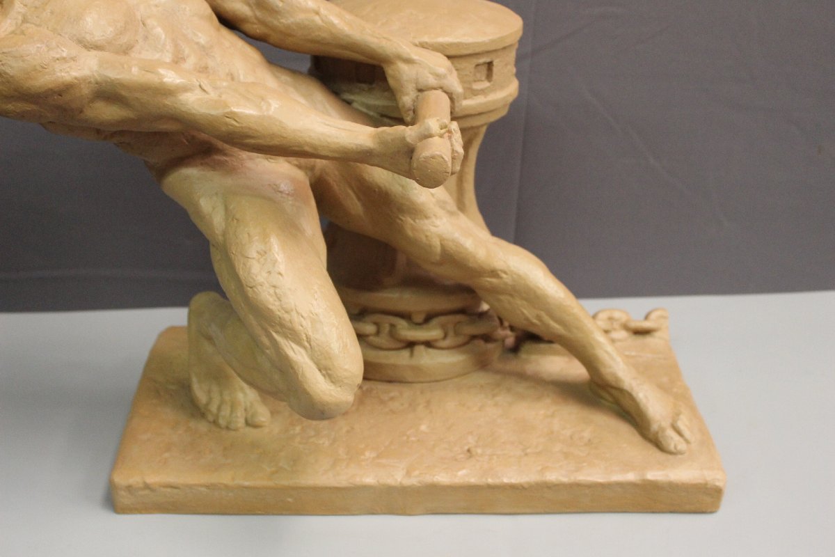  Terracotta "la Force" By Henri Bargas, Circa 1930-photo-3