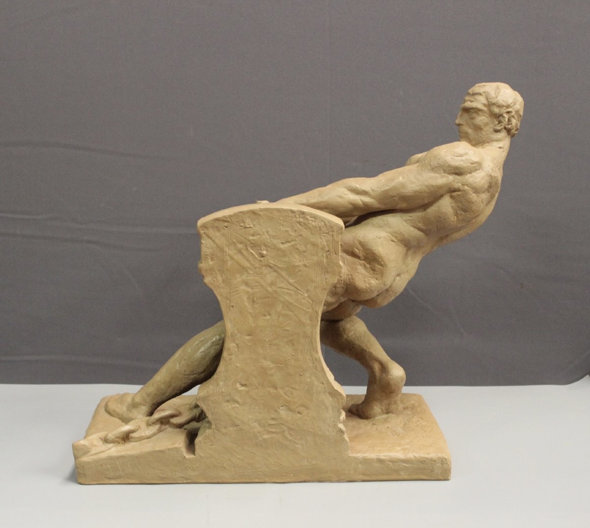  Terracotta "la Force" By Henri Bargas, Circa 1930-photo-2