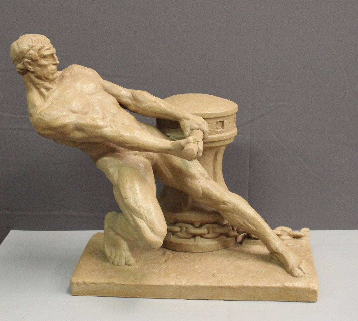  Terracotta "la Force" By Henri Bargas, Circa 1930