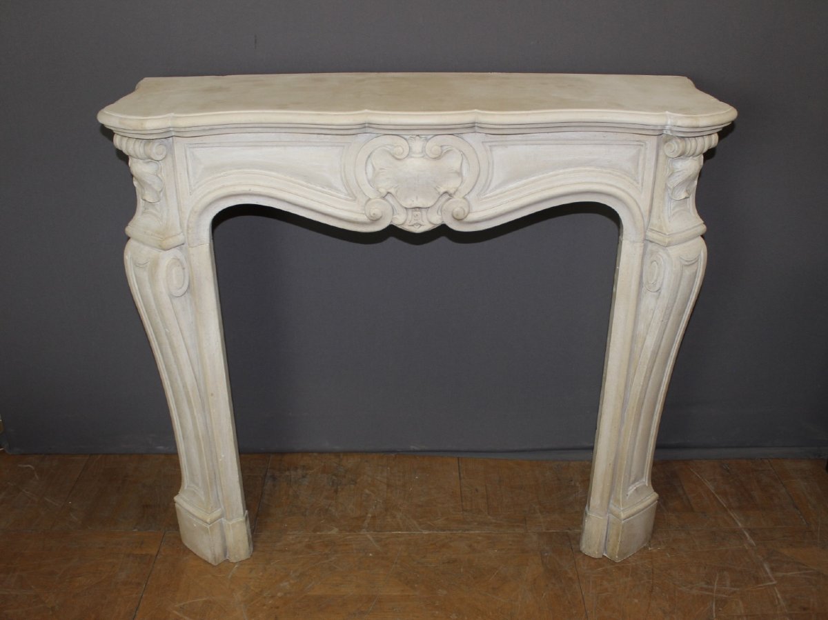 Cheminée Louis XV en pierre sculptée XX-photo-6