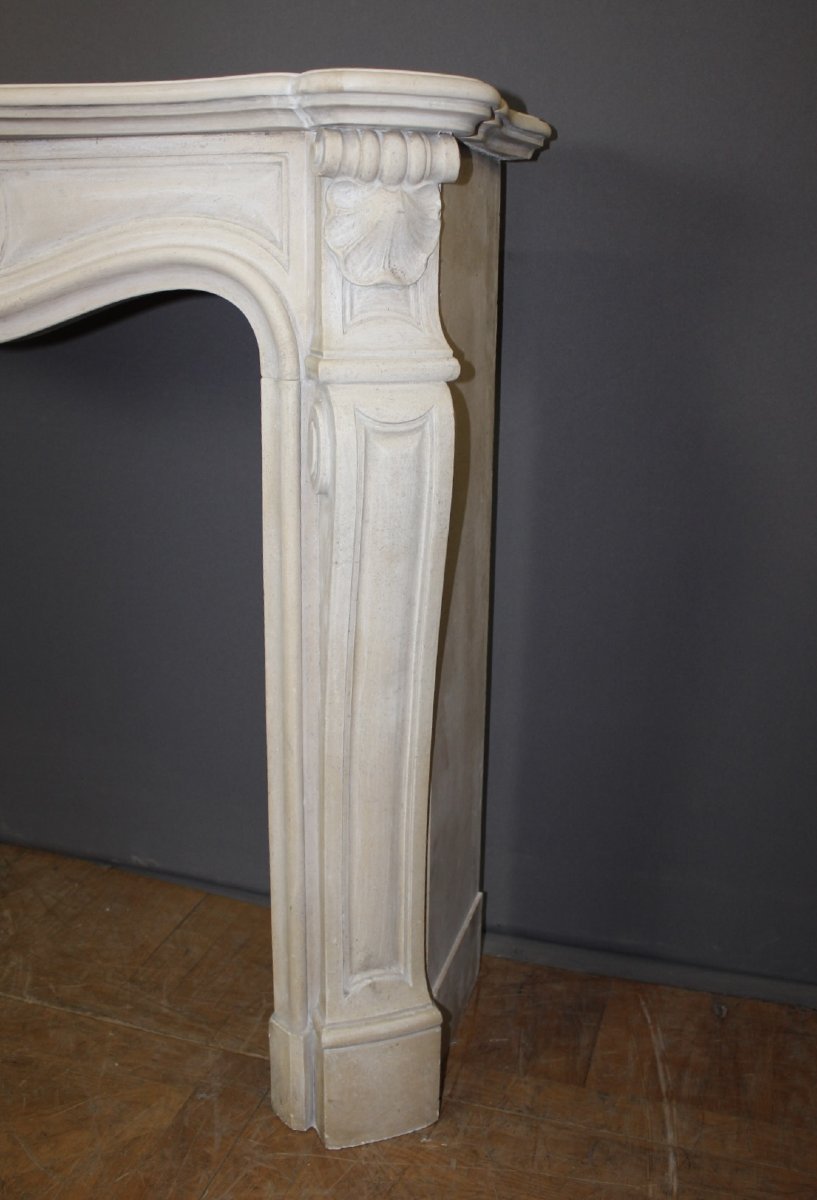 Cheminée Louis XV en pierre sculptée XX-photo-7