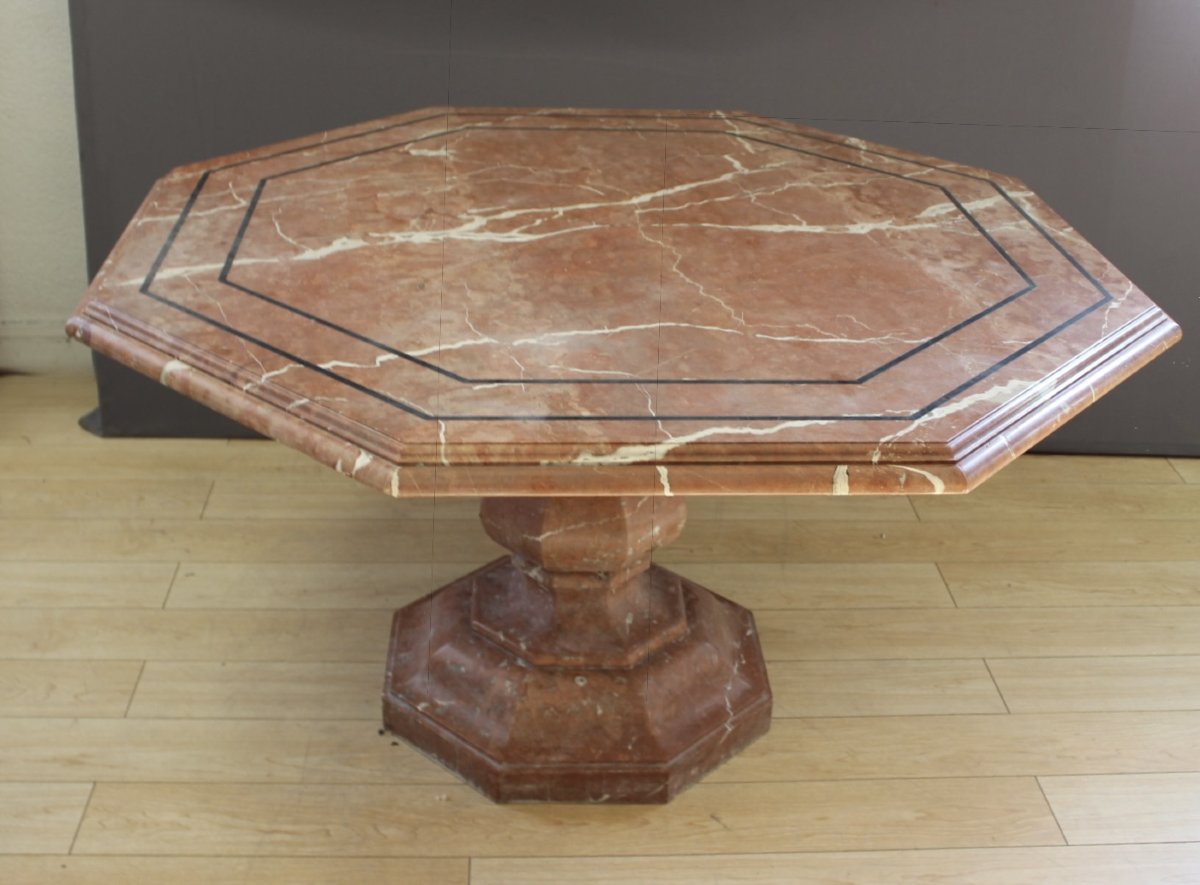 Table en marbre de style louis XIV , longueur 140 cm , XXe-photo-2