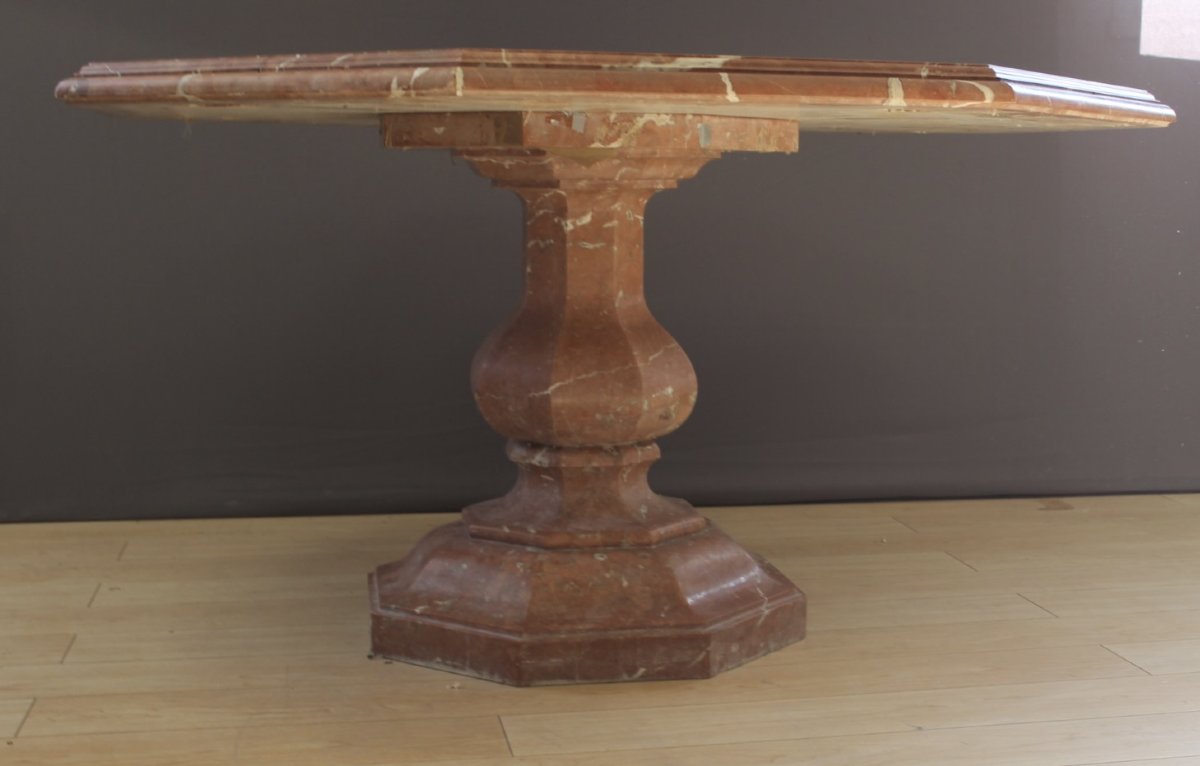 Table en marbre de style louis XIV , longueur 140 cm , XXe-photo-4