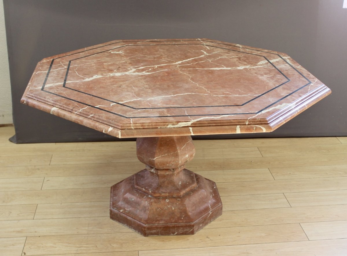 Table en marbre de style louis XIV , longueur 140 cm , XXe-photo-8
