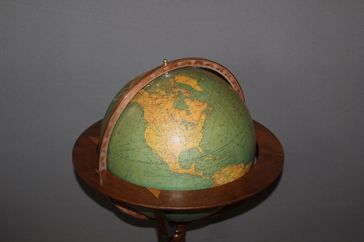Globe Terrestre de Parquet , Mc Nally USA , XXe-photo-2