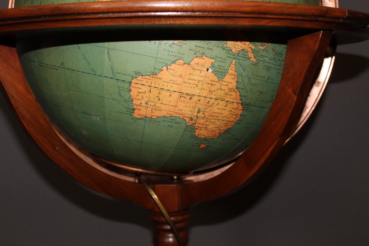 Globe Terrestre de Parquet , Mc Nally USA , XXe-photo-1