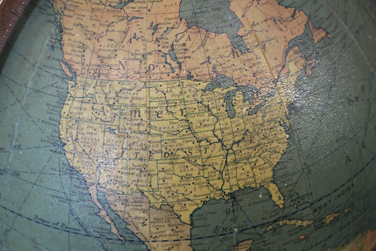 Globe Terrestre de Parquet , Mc Nally USA , XXe-photo-5