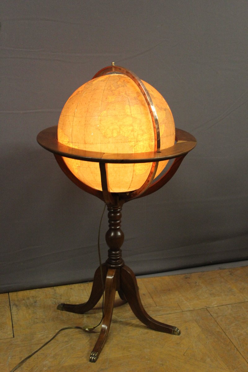 Globe Terrestre de Parquet , Mc Nally USA , XXe-photo-7