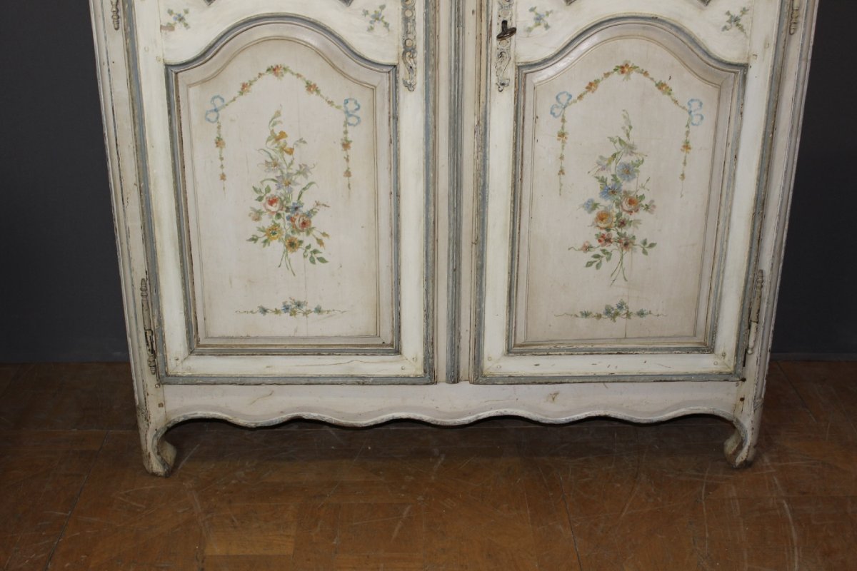 Armoire Peinte à Décor de Fleurs , XVIII-photo-4