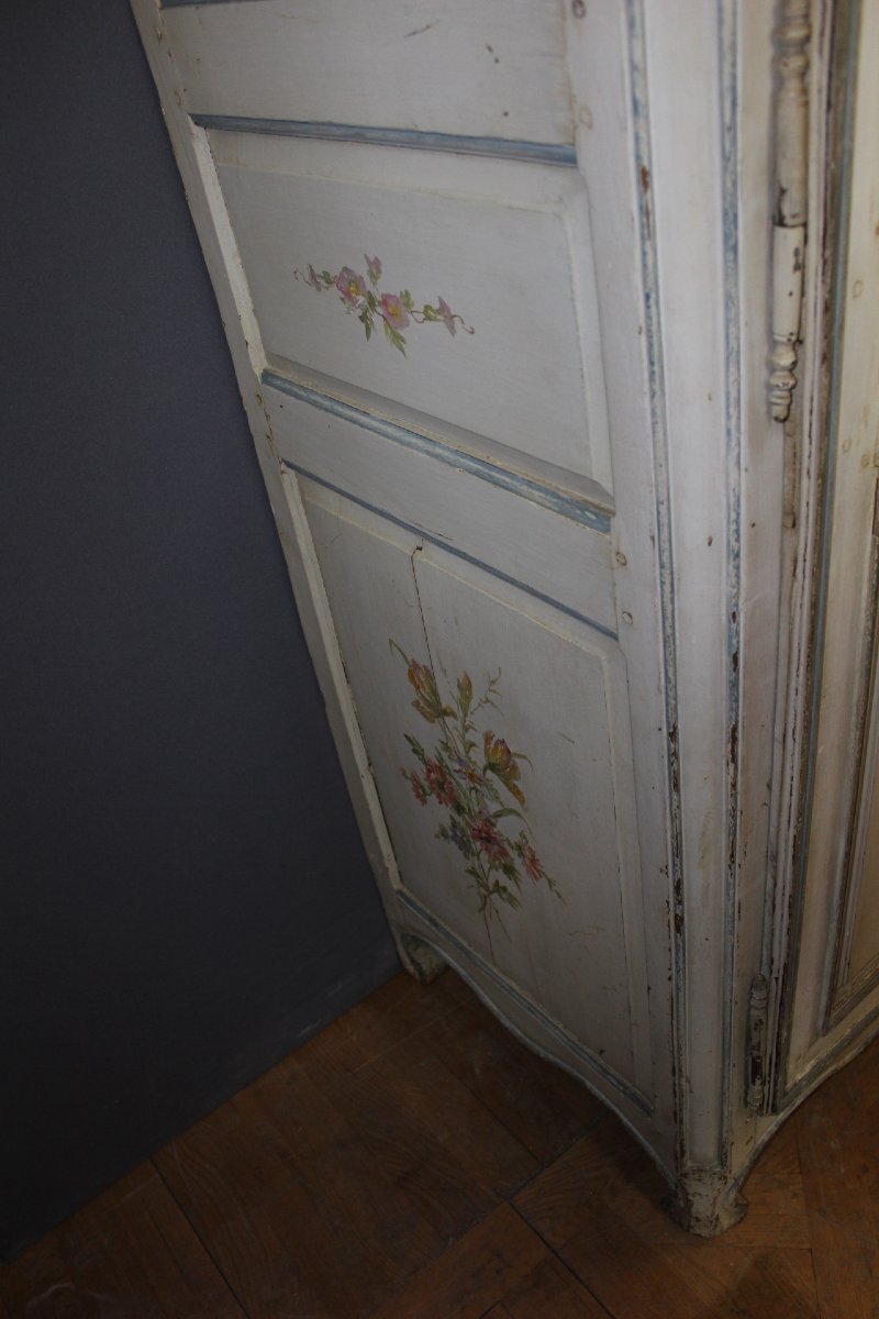 Armoire Peinte à Décor de Fleurs , XVIII-photo-2