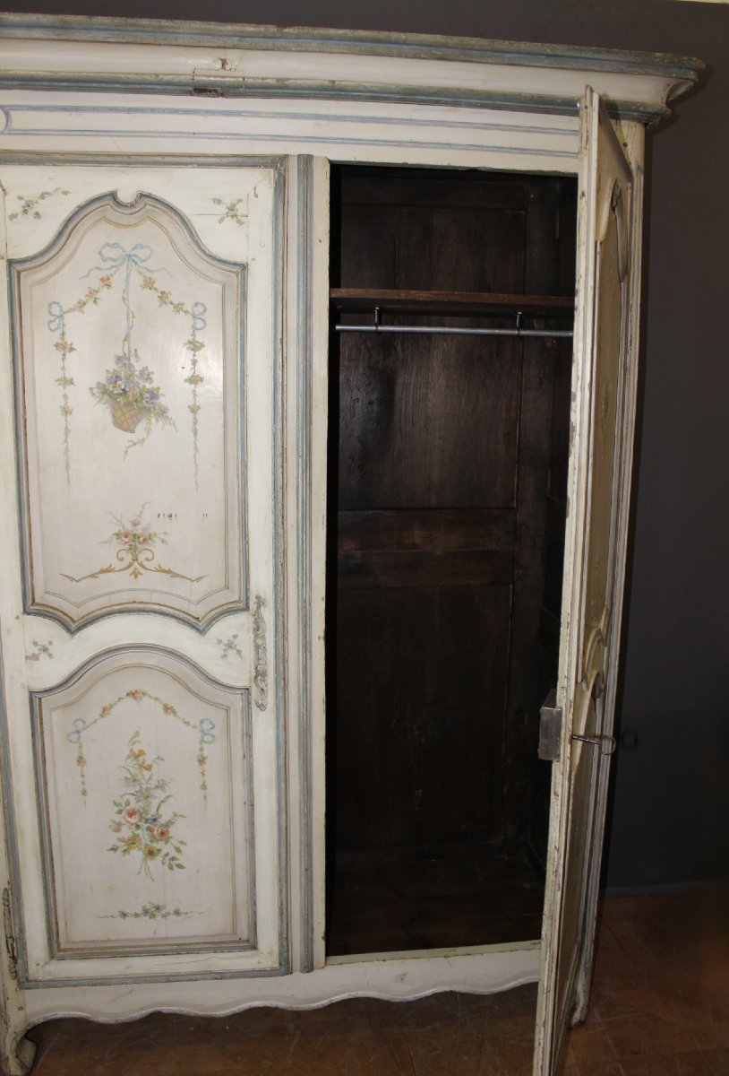 Armoire Peinte à Décor de Fleurs , XVIII-photo-4