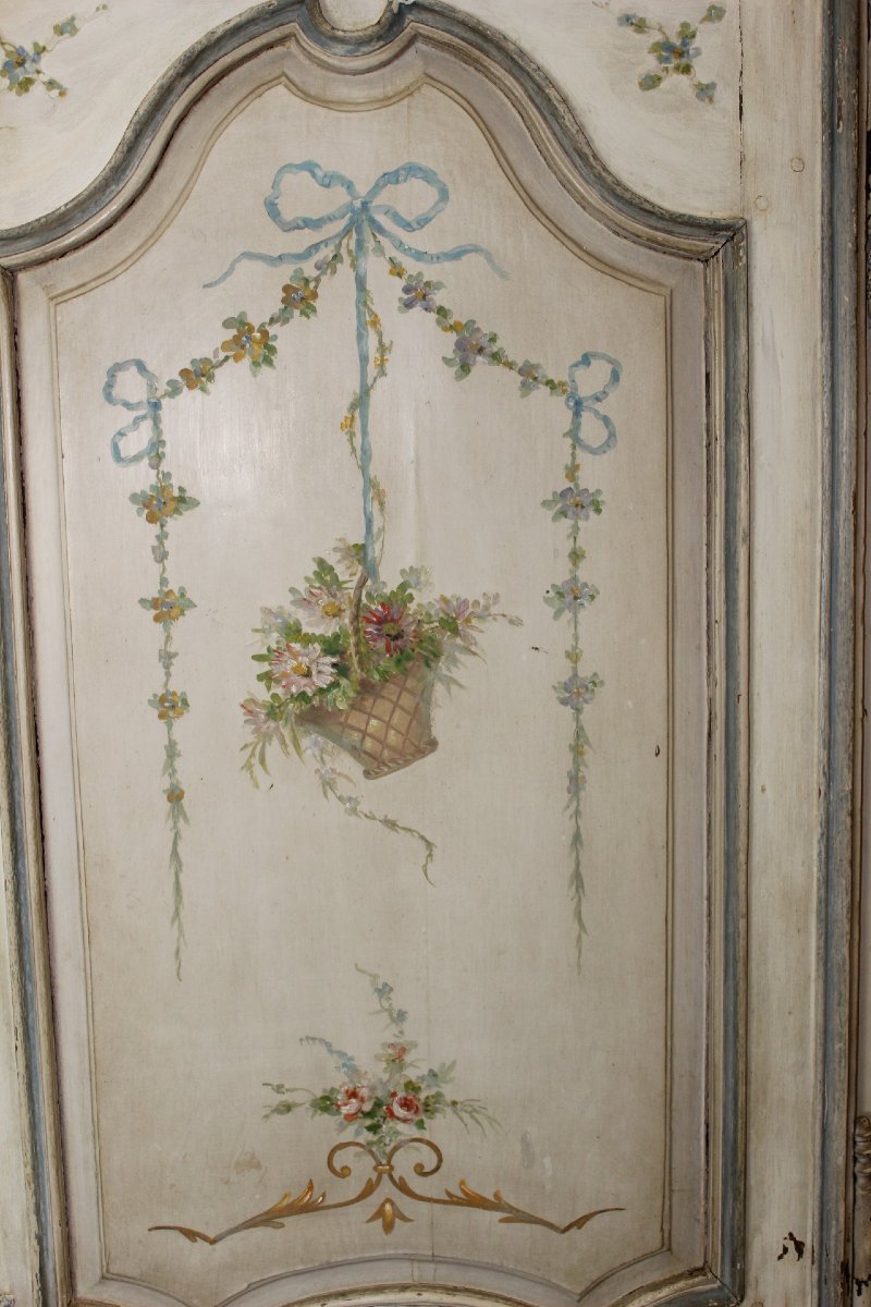 Armoire Peinte à Décor de Fleurs , XVIII-photo-5
