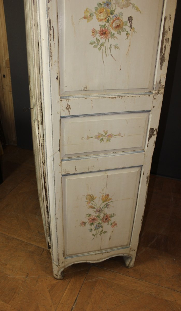 Armoire Peinte à Décor de Fleurs , XVIII-photo-8