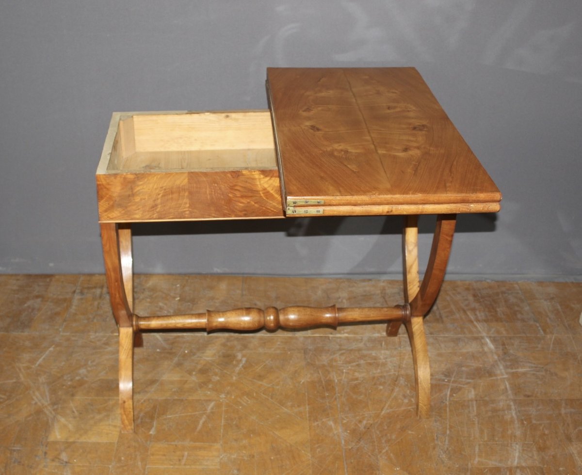 19th-century Charles X Game Table In Ash-photo-3