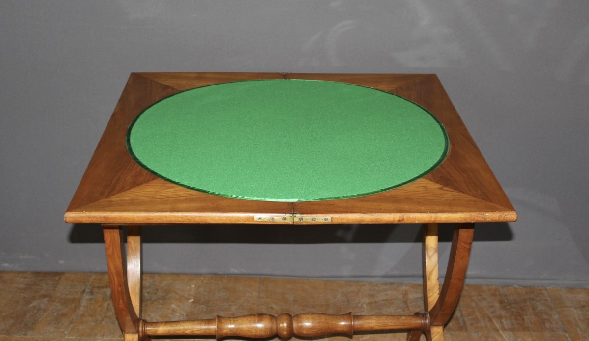 19th-century Charles X Game Table In Ash-photo-8