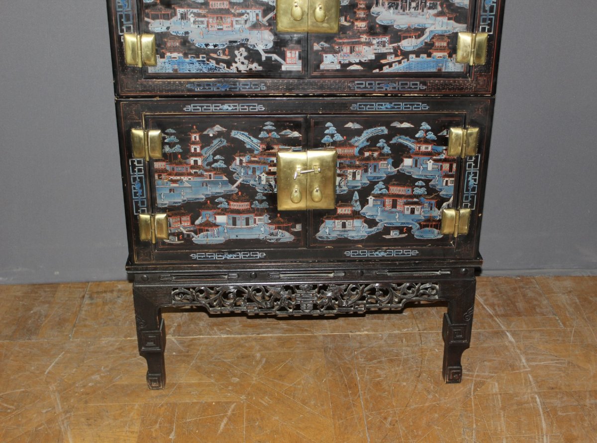 Chinese Lacquered Wooden Sideboard, Circa 1930-photo-2
