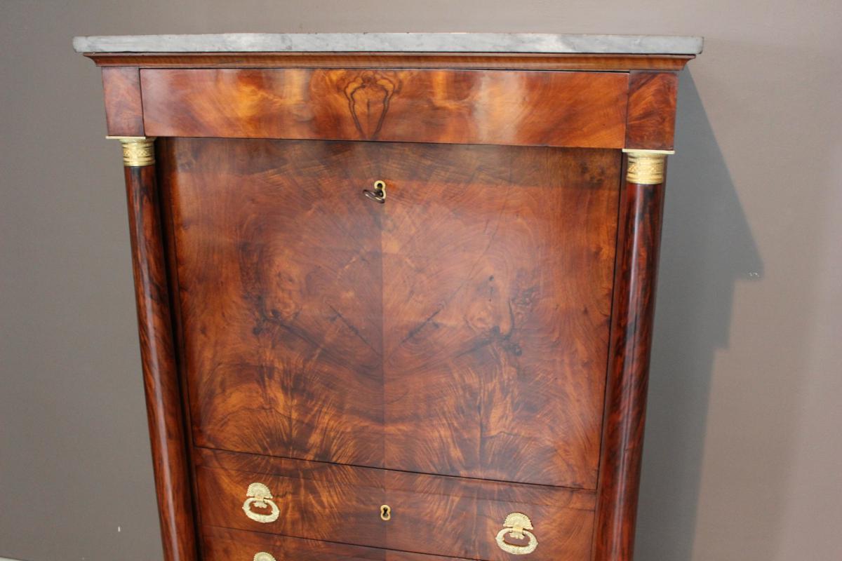 Secretaire Empire En Noyer -photo-2