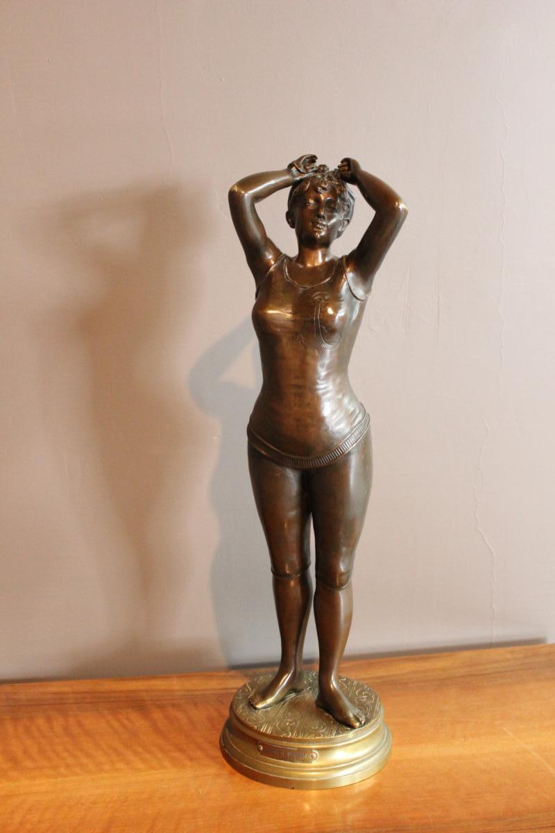 Bronze Figurant Une Baigneuse 1900-photo-6